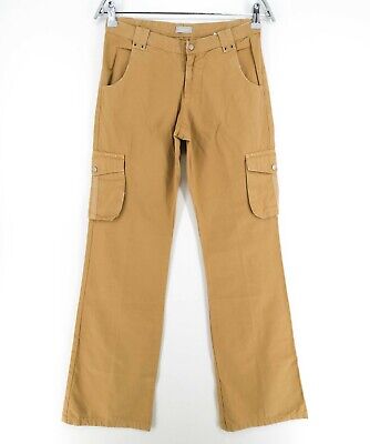 Brown Loose Flap Pockets Cargo Pants High Wide Legs - Temu