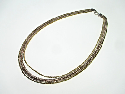 Designer Kette 925 Sterling Silber 5reihig Vintage Silver Chain modern Retro