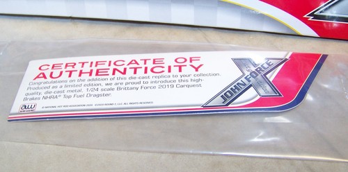 1:24 2019 AUTO WORLD NHRA TOP FUEL DRAGSTER BRITTANY FORCE CARQUEST BRAKES NIB - Picture 8 of 11