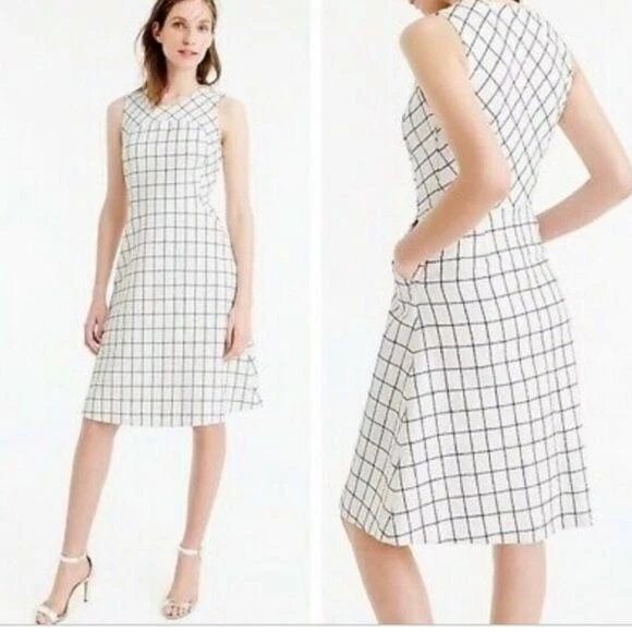 J crew windowpane clearance dress