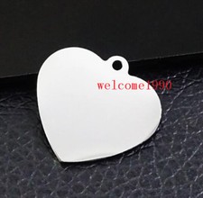 Lot 12pcs Love Heart pendant charms Stainless steel jewelry Findings Accessories