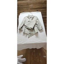 Attention Tan Belted Blazer Jacket Pintuck Back 3/4 Sleeve Size Large