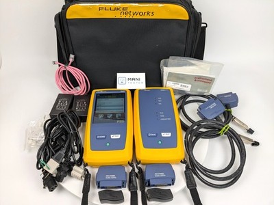 FLUKE DSX-5000 CableAnalyzer Cat6A Cable Certifier Main Remote Set 4 Adapters