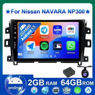Android 15 Für NISSAN NAVARA NP300 2015-2018 CarPlay Autoradio WIFI DAB+AM 2+64G