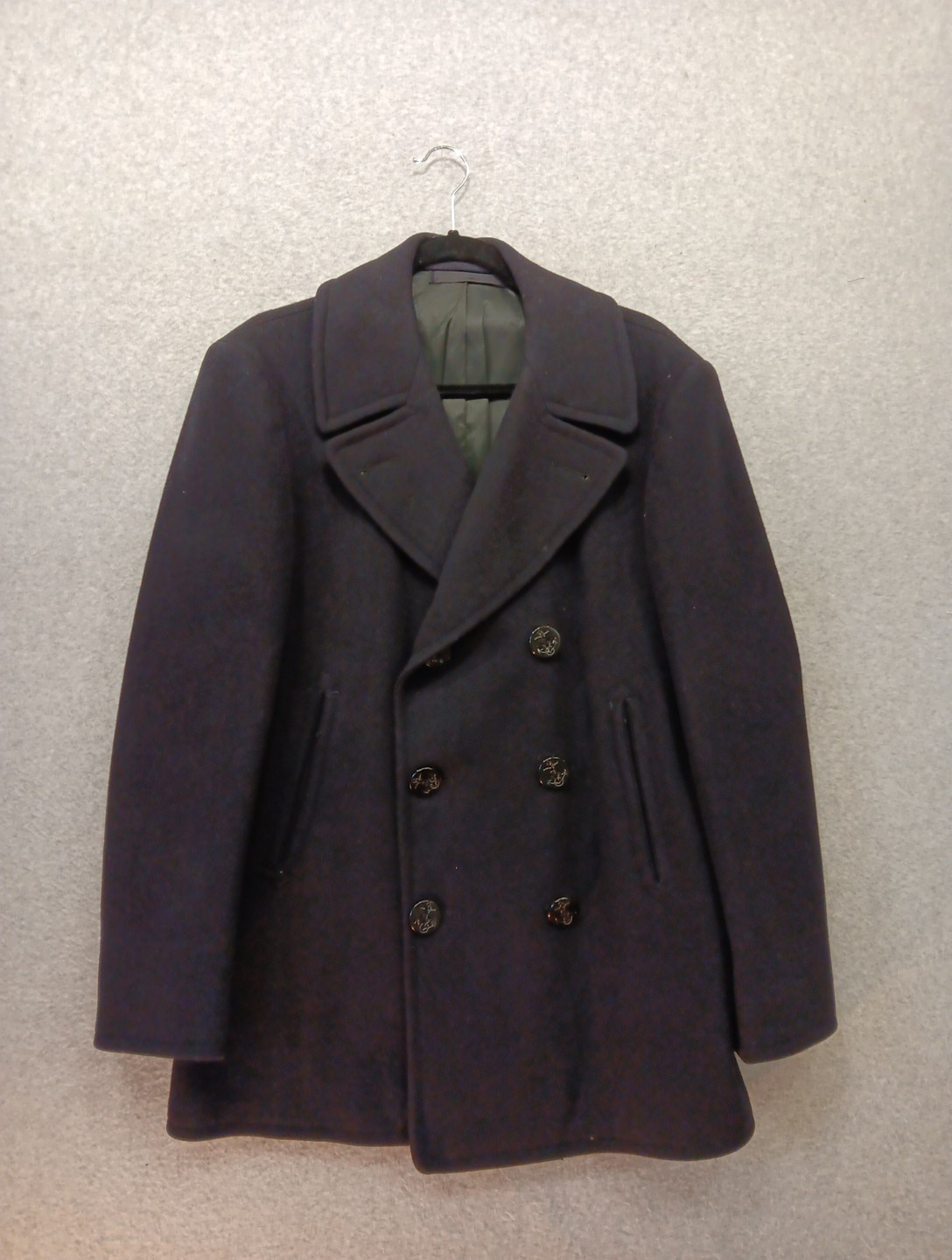 Authentic 1950s US Navy PeaCoat Melton Wool 6-Button Size 38 Naval Depot USA GUC