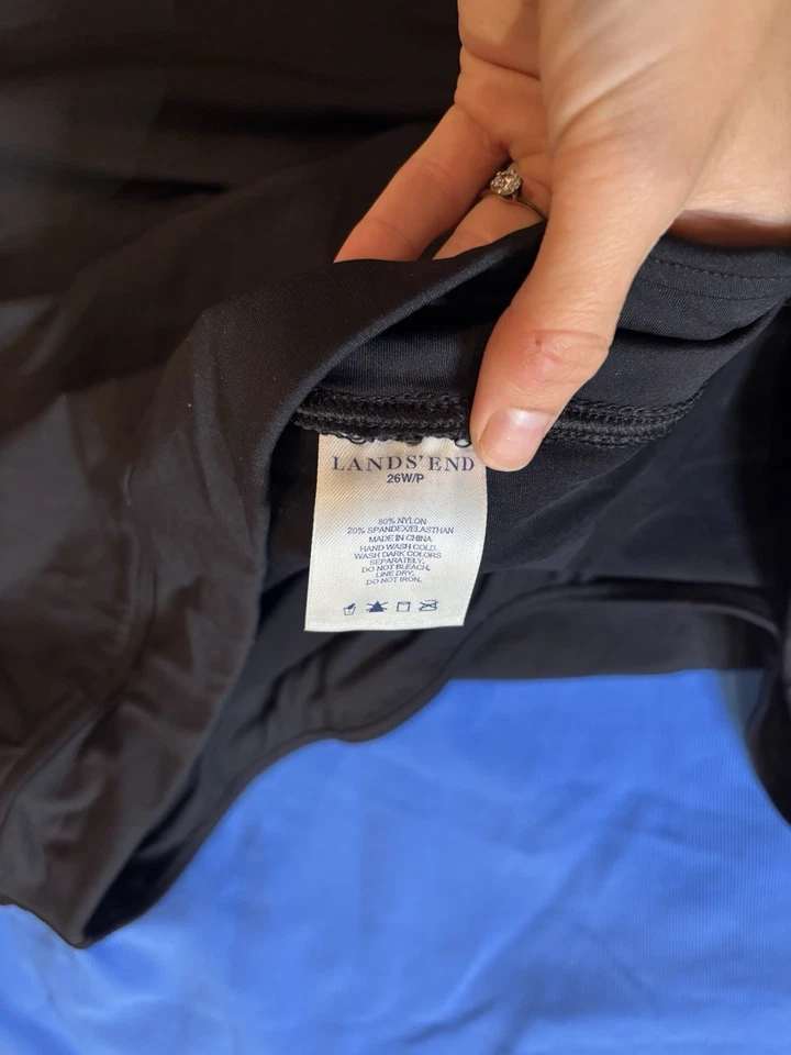 Lands End Tankini Top Blue And Black Swim Skirt 26W Set Two Piece Plus Size - Image 3 of 3