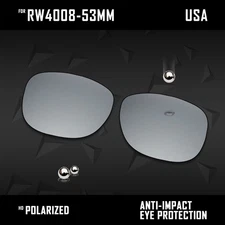 Silver Chrome Polarized Replacement Lens for Ray-Ban Meta Wayfarer RW4012-53mm
