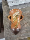 Roseville Pottery Freesia Wall Pocket Vase 1296-8 Vintage Art Pottery USA