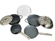 Todd English Hard Anodized Healthy Ceramic Nonstick 7 Pc Cookware Pots and Pan