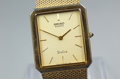Vintage 1983 Exc+4 Seiko Dolce 7730-5000 SGP Gold Quartz Mens