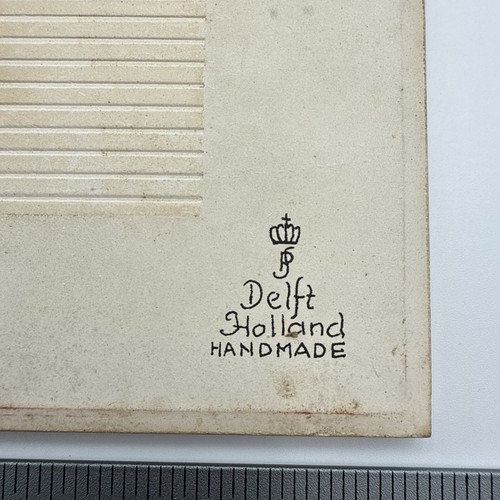 Vintage Delft Holland handgefertigte Fliese blau & weiß 6x6 Burroughs Welcome Co Untersetzer - Bild 4 von 11