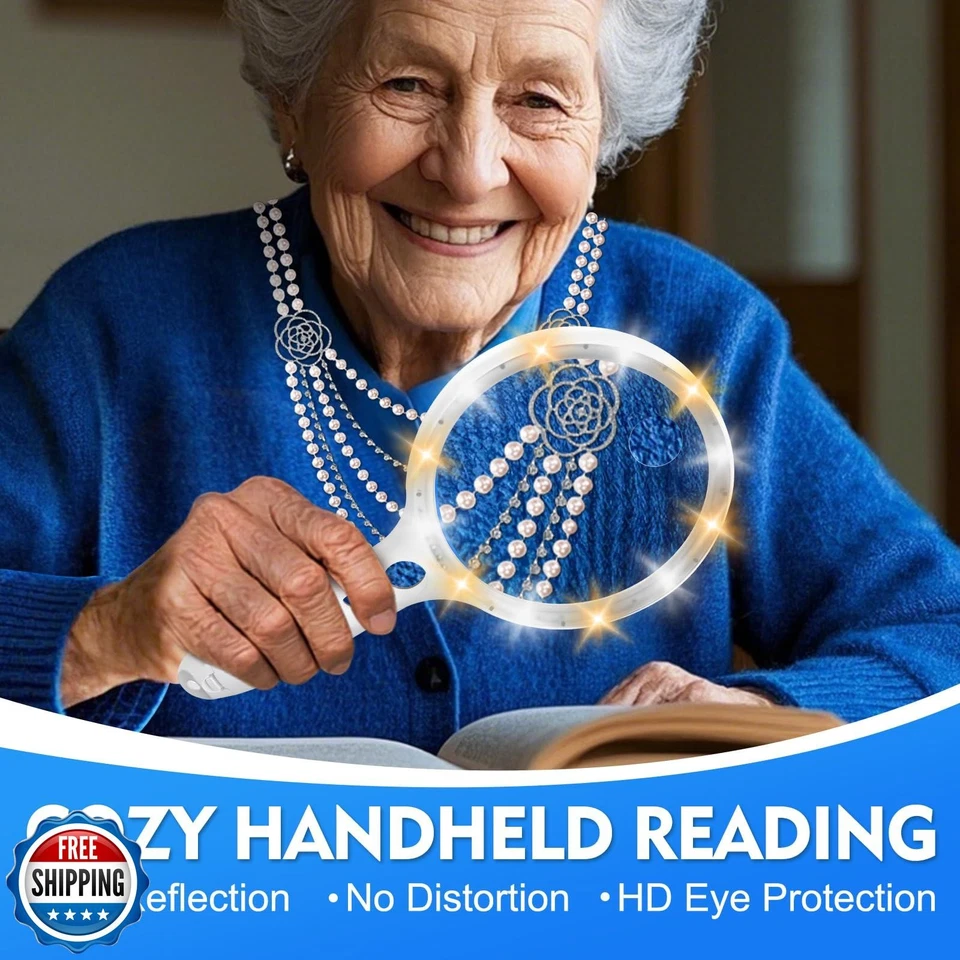 Large Magnifying Glass with Lights,10X 25X 45X 60X Handheld Lighted Magnifier - Image 4 of 4