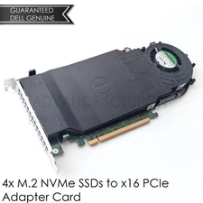 Dell Ultra Speed 4X M.2 NVMe SSDs to X16 PCIe Adapter Card 80G5N 6N9RH TX9JH