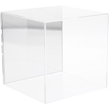 Plymor Clear Acrylic Display Case with No Base Mirror Back , 8" x 8" x 8"
