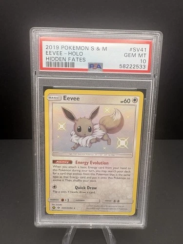 2019 Pokemon Sun & Moon Hidden Fates #SV41 Eevee-Holo Hidden Fates PSA 10