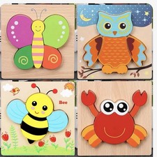 4 pack wooden kids puzzles