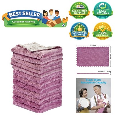 Multipurpose 12-Pack Microfiber Dish Towels - Super Absorbent & Machine Washable