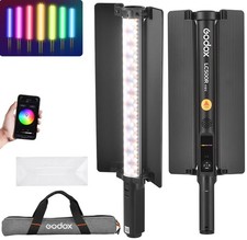 LC500R Mini Handheld RGB Tube Light, 2500K-8500K RGB Stick Light with Barndoo...
