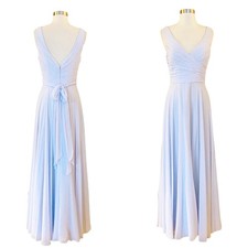 WATTERS Chiffon Dress A-Line Faux Wrap Light Blue Sleeveless Bridesmaid 2 EUC