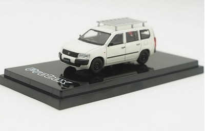 HJ 1/64 Toyota Probox Van With luggage rack White Diecast Car Model Toy 