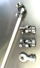 Steering Box Black U Joint 36" Steel Steering Shaft with 3/4" Support Bearing