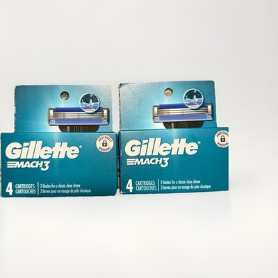 Gillette Mach 3 (4 cartridges) 2 Pack (8 Total) Brand New Sealed