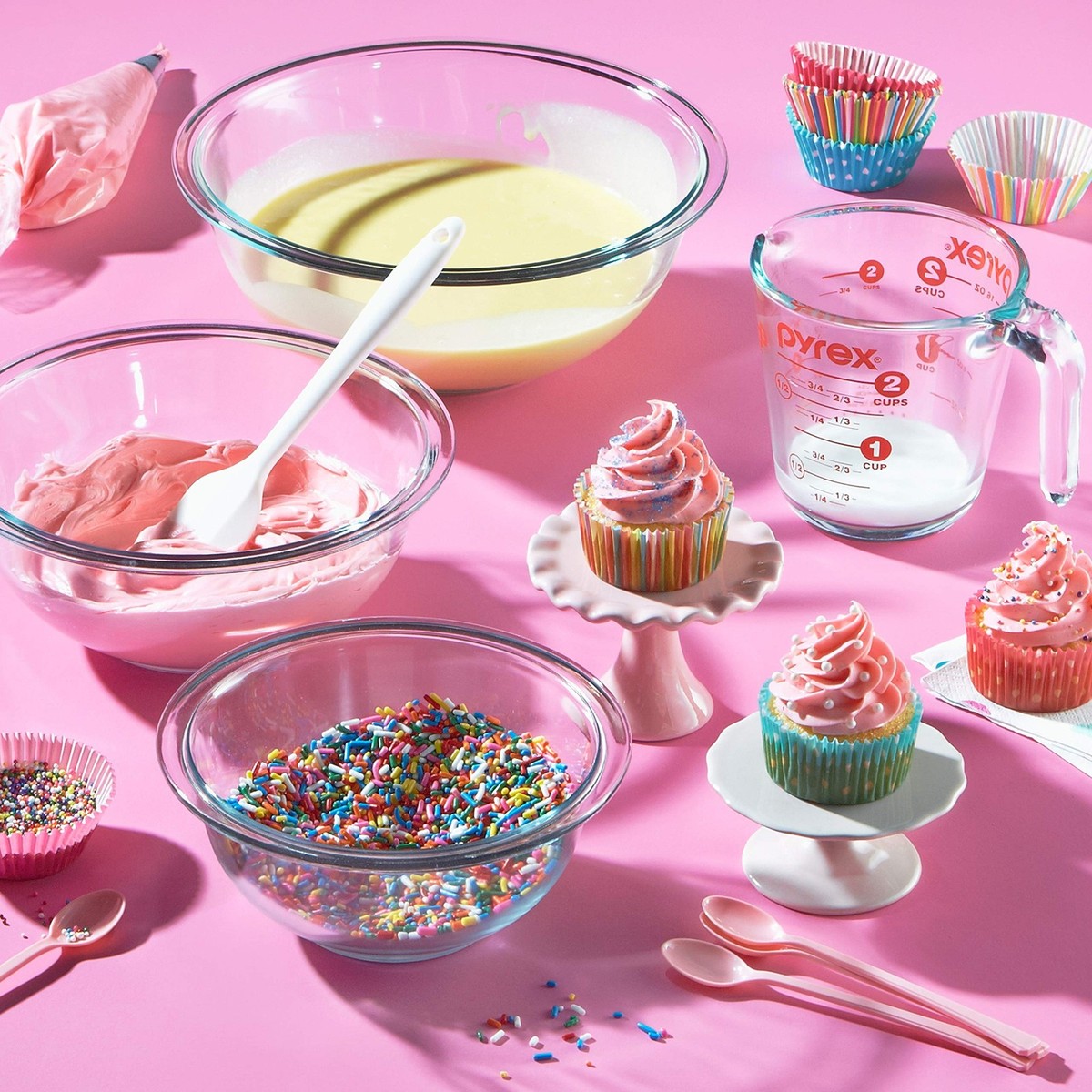 Pyrex Glass Mixing Bowl Set (3-Piece)! Free 1-4 Day SHIPPING