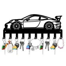 Car Key Holder Wall Mount Race Car Key Hanger 10 Hooks Farmhouse Key Holder f...