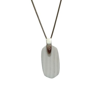 Kendra Scott Mother of Pearl Necklace Inez Pendant Adjustable Silvertone Chain
