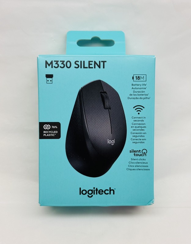 *NEW* Logitech M330 Silent Plus Wireless Optical Mouse w USB Nano Receiver Black