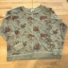 Coldwater Creek XL Women's Cottage Core Grandma Core Sweatshirt Floral Garden