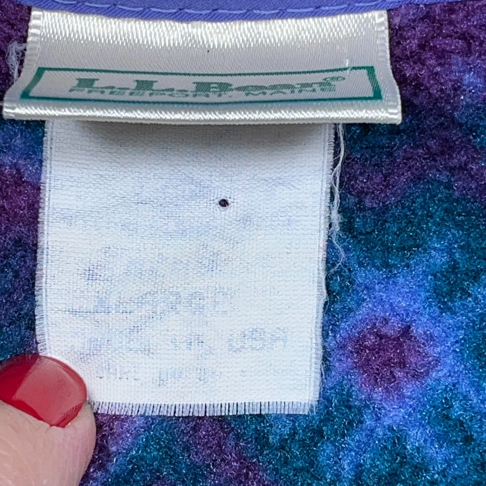 Suéter Vintage LL Bean Hombres XL Pullover Snap T Polar Azul Púrpura Suroeste Foto 4 de 4