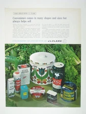 JL Clark Vintage 1960s Advertisement Modern Tin Containers Borden MOD Kitchen