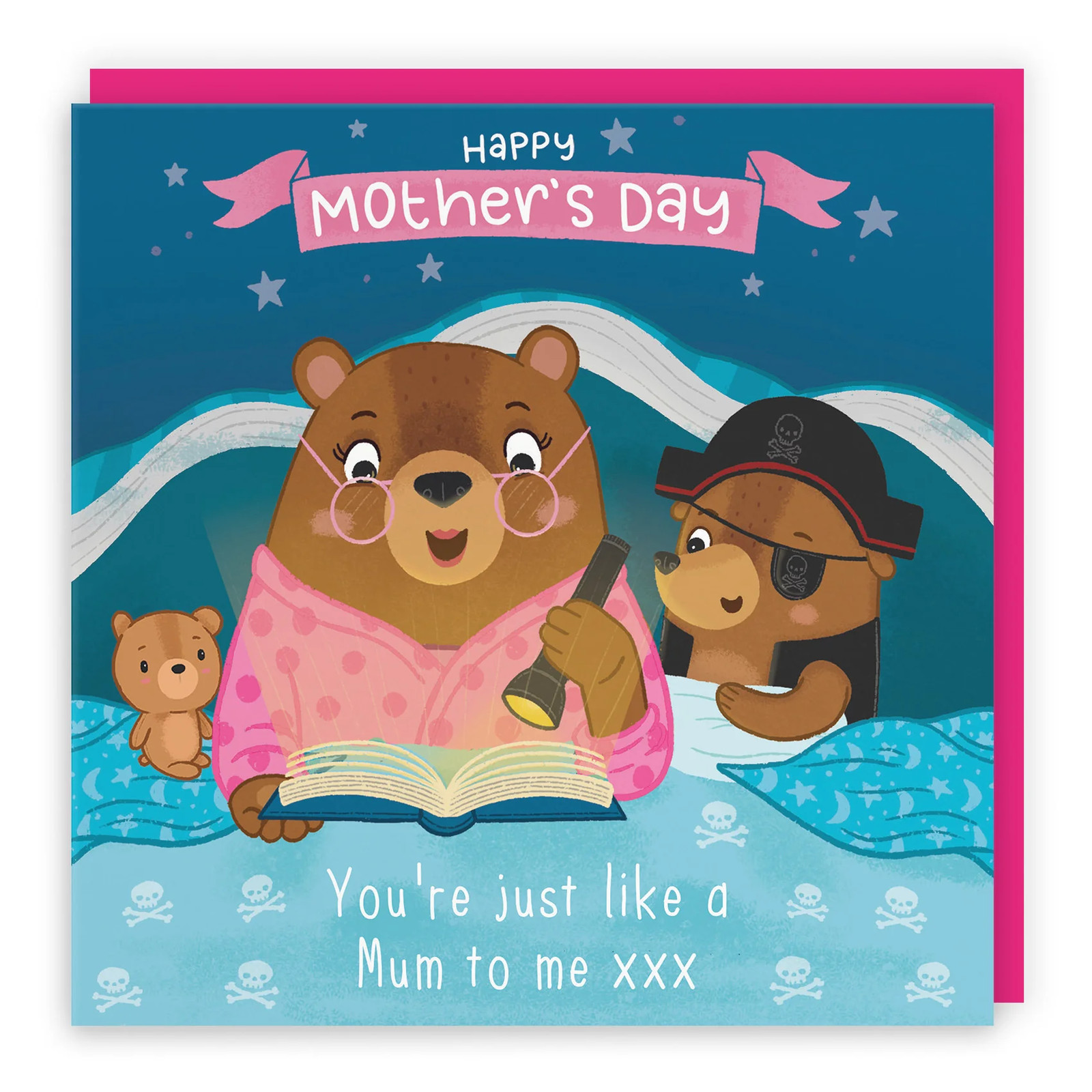 Like A Mum Mother's Day Card Bedtime Story Boy Bear Cute Bears