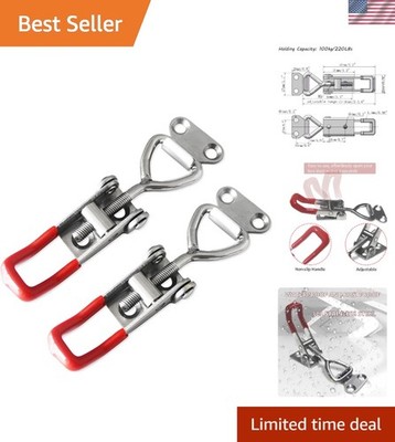 Adjustable Toggle Latch Clamps - 2 Pack, Durable 304 Stainless Steel 220Lbs