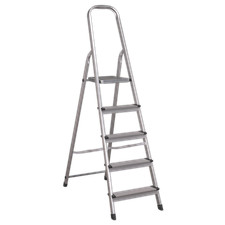 Image of Sealey ASL5 Aluminium Step Ladder 5-Tread EN 131 150kg Capacity Ribbed Feet