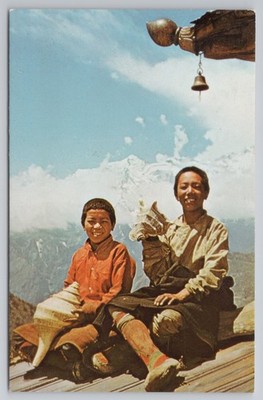 Sherpa Jungen Thyangboche Kloster Mt Everest Nepal 70er PC Bergreise