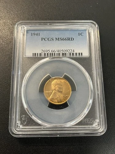 1941 Wheat Cent PCGS MS-66 RD - Uncirculated - Brilliant Red Wheat Penny - 1C