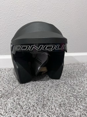 Conquer OF-S6 Matte Black Snell SA2020 Lightweight Open Face Racing Helmet - S