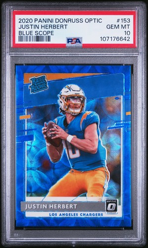 Justin Herbert [Orange Scope] #153 2020 Panini Donruss Optic card