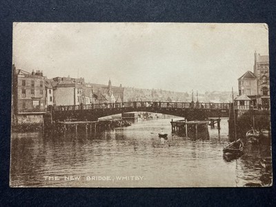 The New Bridge Whitby Yorkshire Vintage Postkarte T15