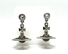RARE Vivienne Westwood Petite Orb Earrings Silver Tone Stud Auth Excellent