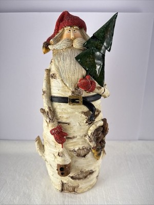Woodland Santa & Squirrel Folk Art Faux Birch Resin Christmas Tree Shop 12  Cute