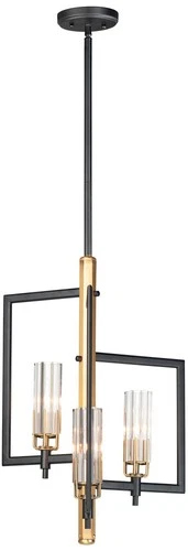 Maxim Flambeau 12 3/4" Wide Black Antique Brass 3-Light Pendant - Picture 2 of 5