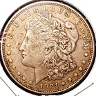 1921 MORGAN DOLLAR. @ G4 VALUE $89 USA.  AU DETAILS LEFT. C-MY OTHER MORGANS
