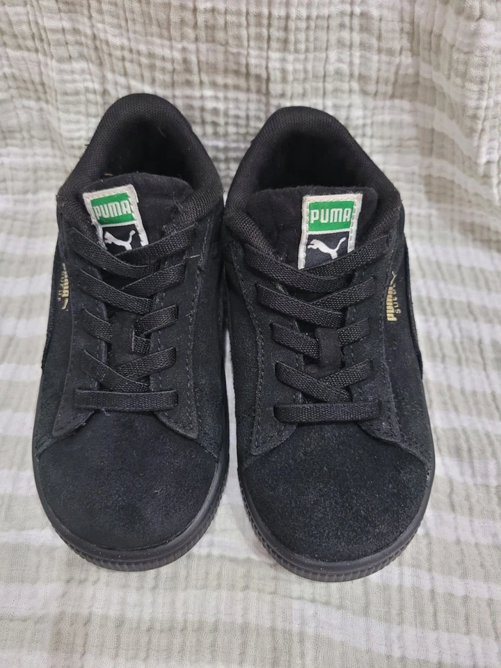 Puma Suede Mono Triplex Child Toddler Boys Size 9C Black Sneakers - Image 3 of 4