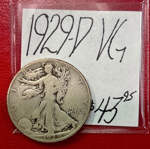 1929-D Walking Liberty Half Dollar (VG) Very Good Cond! ENN Coins