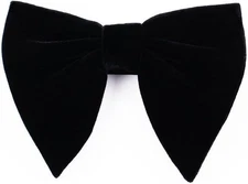 Black Velvet Bow Tie Men Pre-Tied Satin Formal Tuxedo Oversized Big Bowtie