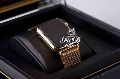 24k Gold Plated 45mm Apple Watch SERIES 8 Milanese Band  Unlocked Cellular