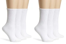 Jefferies Socks Womens Sport Crew Seamless Lightweight Cotton Socks 6 Pair Pack